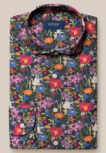 Eton Organic Linnen Floral Pattern Overhemd Multicolor