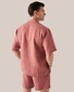 Eton Organic Linnen Resort Short Sleeve Overhemd Rood