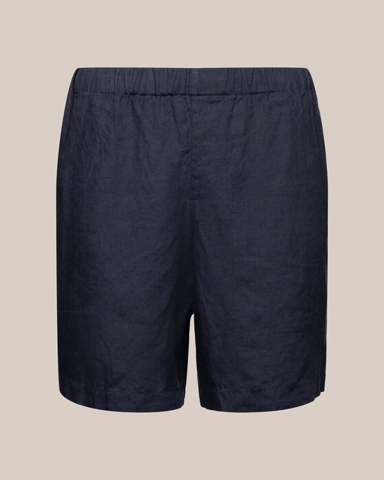 Eton Organic Linnen Resort Shorts Elasticated Waistband Bermuda Navy