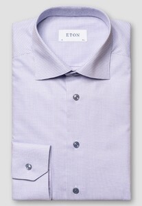 Eton Organic Supima Cotton Piqué Mother of Pearl Buttons Shirt Light Purple