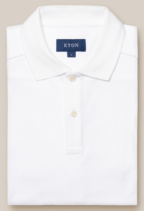 Eton Organic Supima Cotton Piqué Uni Color Polo Wit