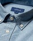 Eton Oxford Denim Indigo-Deyd Matt Buttons Overhemd Blauw