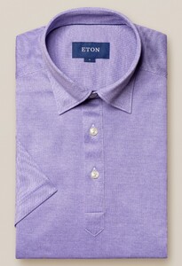 Eton Oxford Piqué Button Under Polo Paars