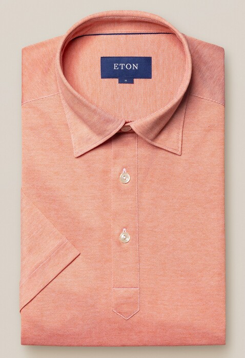 Eton Oxford Piqué Button Under Poloshirt Fine Orange