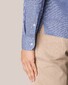 Eton Oxford Piqué Knitted Uni Wide Spread Collar Overhemd Blauw