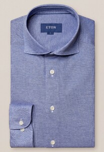 Eton Oxford Piqué Overhemd Blauw
