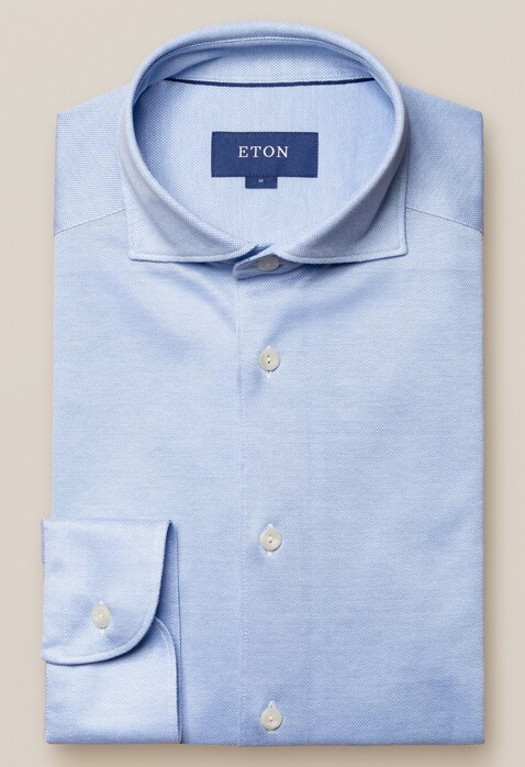 Eton Oxford Piqué Overhemd Light Pastel Blue
