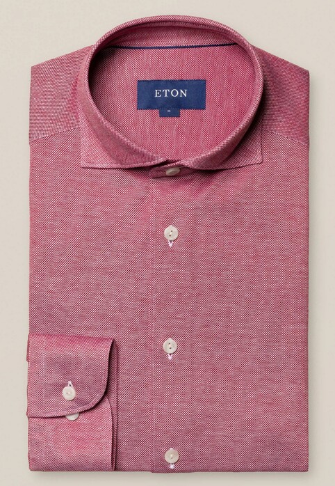 Eton Oxford Pique Shirt Red