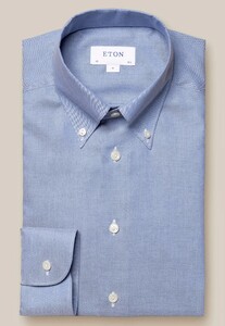 Eton Oxford Uni Lightweight Organic Cotton Overhemd Donker Blauw