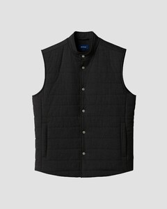 Eton Padded Uni Color Button Collar Body-Warmer Donker Grijs