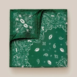 Eton Paisley Fantasy Ivy League Inspired Silk Pocket Square Green