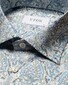 Eton Paisley Floral Fantasy Cotton Tencel Shirt Blue