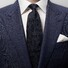 Eton Paisley Linen Silk Tie Grey-Black