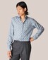 Eton Paisley Pattern Cotton Tencel Overhemd Blauw