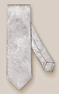 Eton Paisley Pattern Jacquard Silk Tie Grey