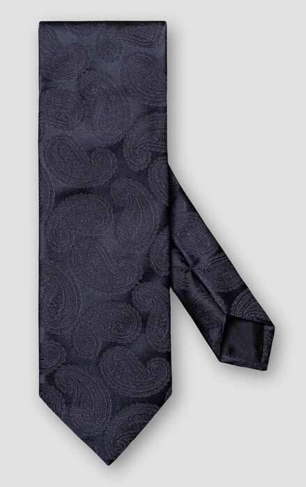 Eton Paisley Patterned Silk Das Donker Blauw