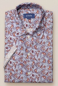 Eton Paisley Relaxed Resort Shirt Evening Blue