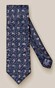 Eton Paisley Silk Linen Tie Dark Navy