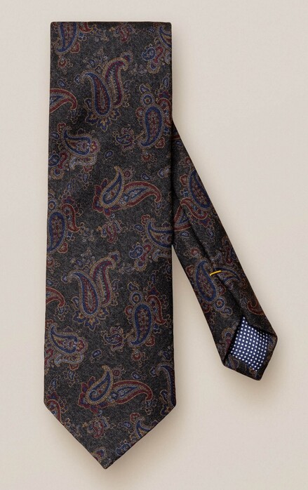 Eton Paisley Wool Tie Dark Gray