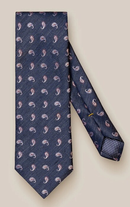 Eton Paisley Zijde Linnen Das Dark Navy