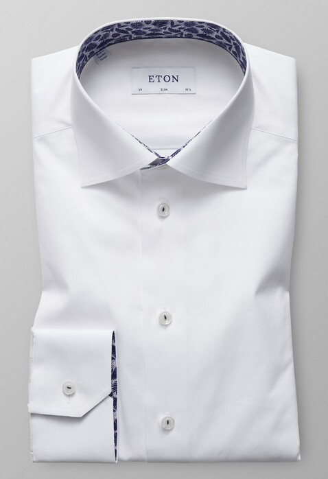Eton Palm Contrast Shirt White