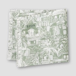 Eton Palm Tree Fantasy Pattern Pocket Square Green
