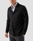 Eton Partially Lined Wool Polished Buttons Overshirt Cardigan Blazer Dark Gray
