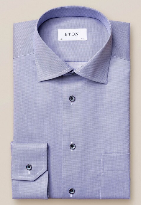 Eton Pastel Classic Signature Twill Shirt Dark Navy