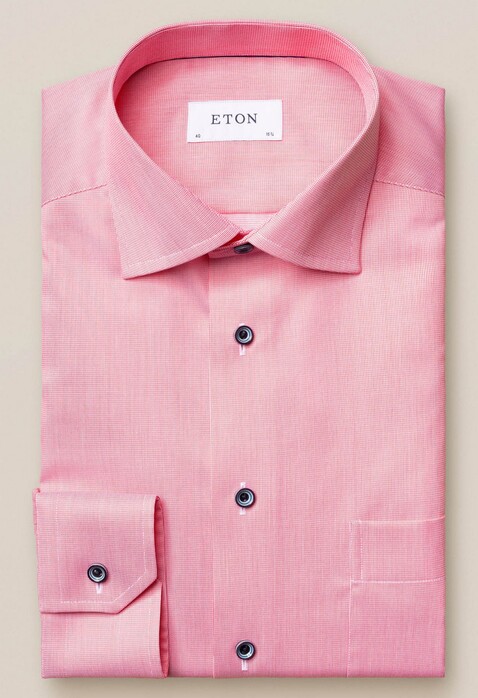 Eton Pastel Classic Signature Twill Shirt Pastel Red