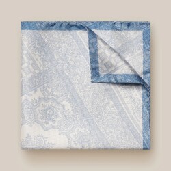 Eton Patchwork Four-Side Pattern Pochet Blauw