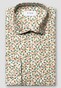 Eton Pineapple Pattern Luxury Cotton Tencel Overhemd Oranje-Groen