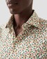 Eton Pineapple Pattern Luxury Cotton Tencel Shirt Orange-Green