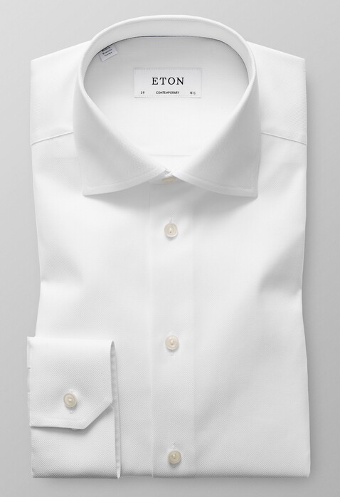 Eton Pinpoint Oxford Cutaway Overhemd Wit
