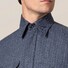 Eton Pinstripe Four Pocket Flanel Overshirt Blauw