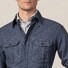 Eton Pinstripe Four Pocket Flanel Overshirt Blauw