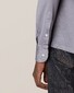 Eton Piqué Long Sleeve Button Under Polo Shirt Grijs