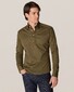 Eton Piqué Long Sleeve Button Under Polo Shirt Groen