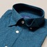 Eton Piqué Long Sleeve Button Under Polo Shirt Petrol