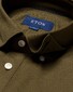 Eton Piqué Long Sleeve Button Under Polo Shirt Poloshirt Green