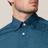 Eton Piqué Long Sleeve Button Under Polo Shirt Poloshirt Petrol