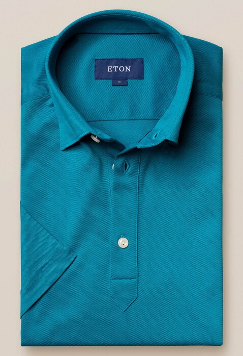 Eton Piqué Poloshirt Blue