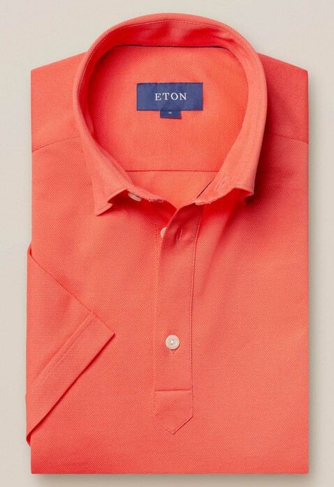 Eton Piqué Poloshirt Licht Roze