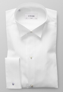 Eton Piqué White Tie Overhemd Wit