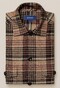 Eton Plaid Cotton Wool Cashmere Flannel Overshirt Brown