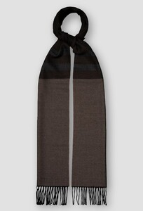 Eton Plaid Merino Wool Sjaal Donker Bruin