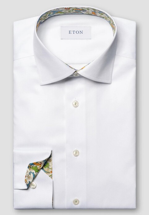 Eton Plain Color Organic Cotton Signature Twill Shirt White