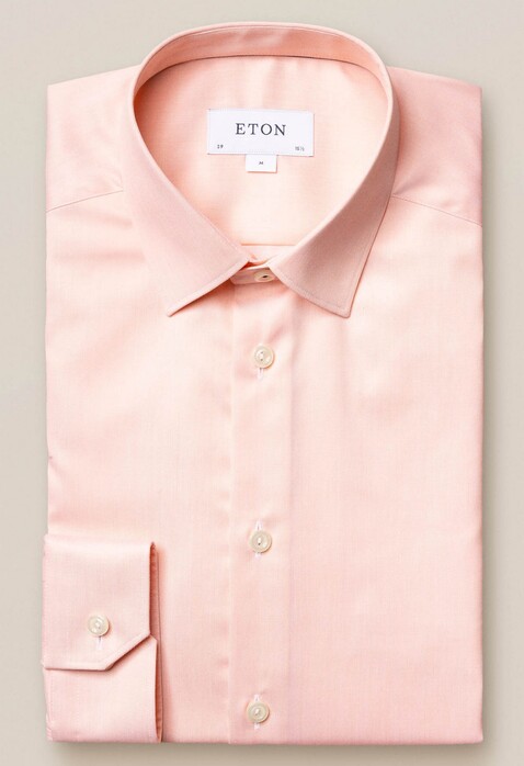 Eton Pointed Signature Twill Shirt Light Orange