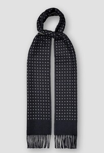 Eton Polka Dot Superfine Merino Scarf Navy