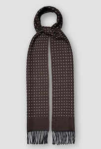 Eton Polka Dot Superfine Merino Sjaal Donker Bruin