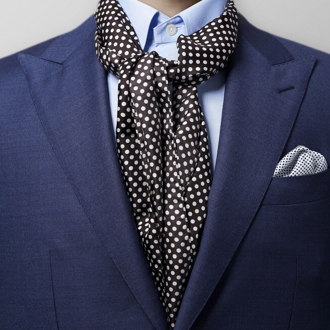 Eton Polka Dot Zijden Sjaal Scarf Black